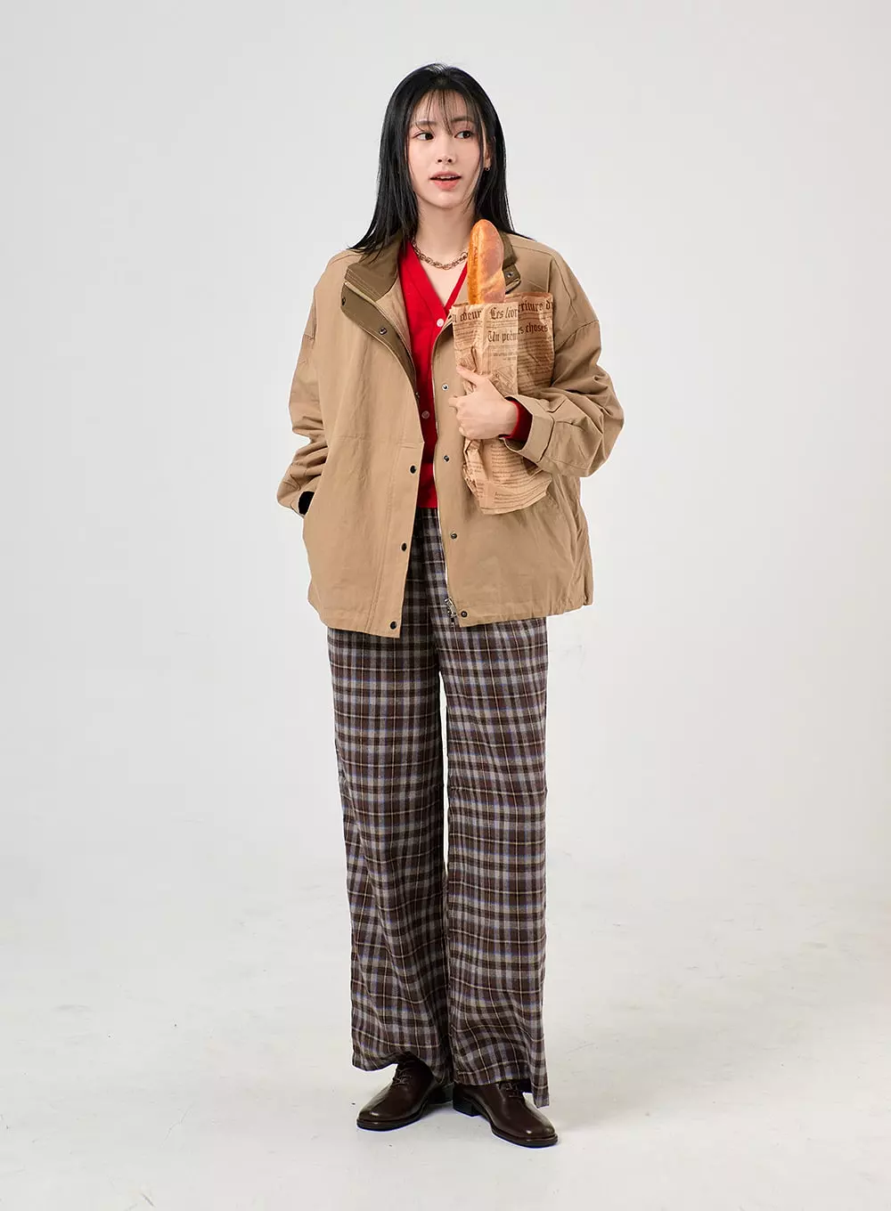 Grandpacore Oversized Button Bomber Jacket OF406