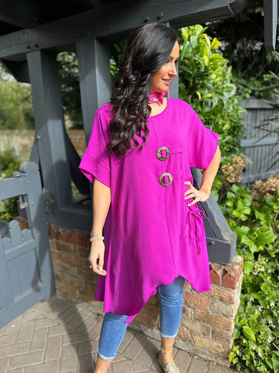 Grape Dipped Hem Crepe Tunic Angie