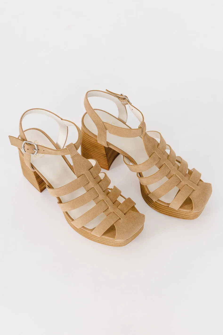 Hailee Platform Heels in Khaki - FINAL SALE