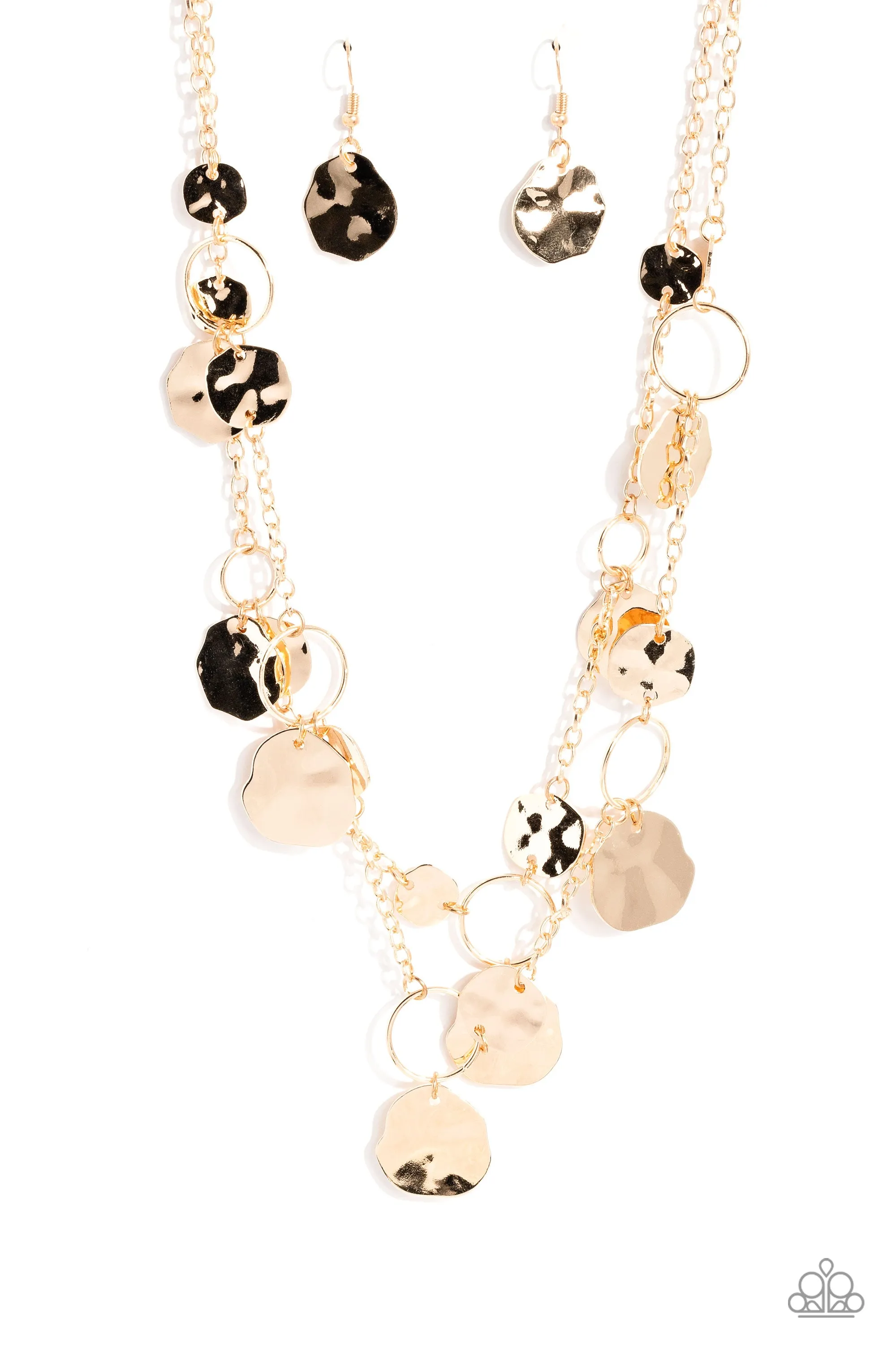 Hammered Horizons - Gold ~ Paparazzi Necklace