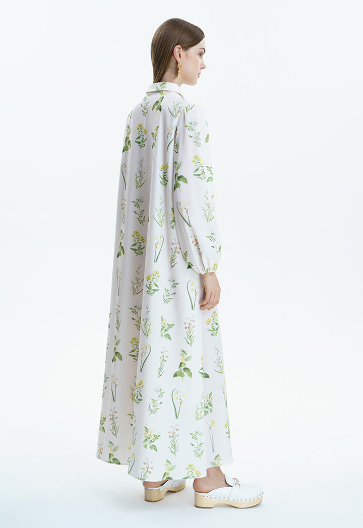 Herbarium Floral Dress With Fixed Pouch