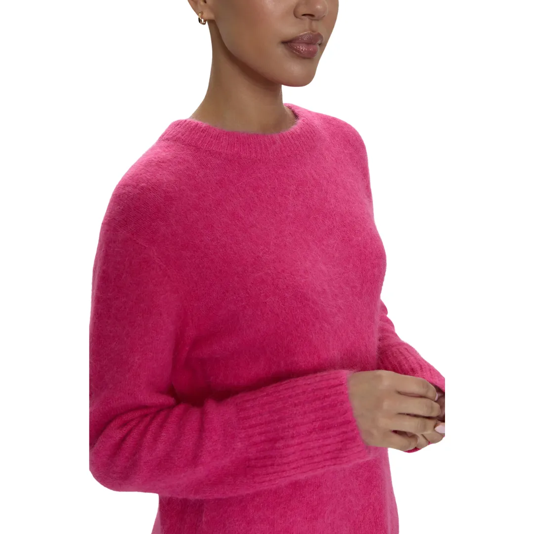 IVY CREW NECK SWEATER HOT PINK