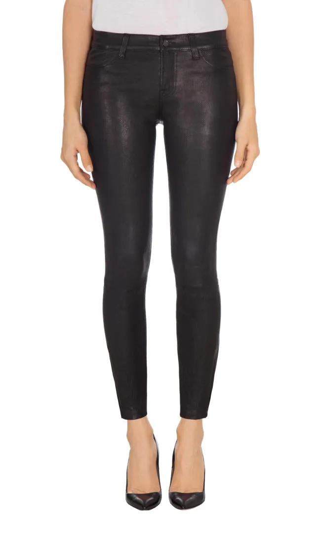 J Brand Mid Rise Skinny Leather Pants Black