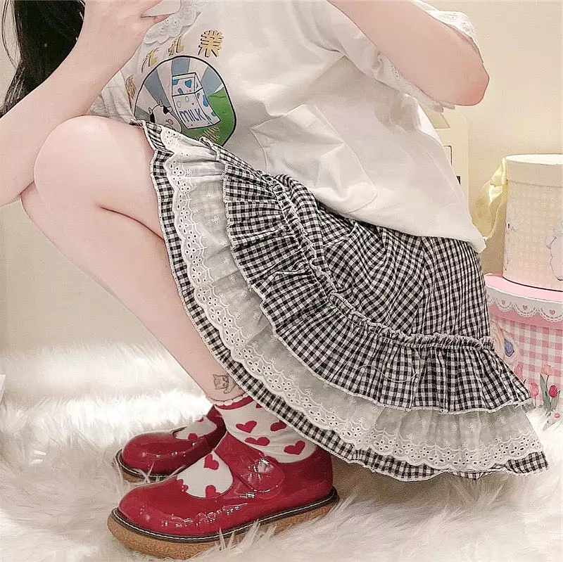 JAPANESE CUTE LACE CAKE SKIRT BY60010