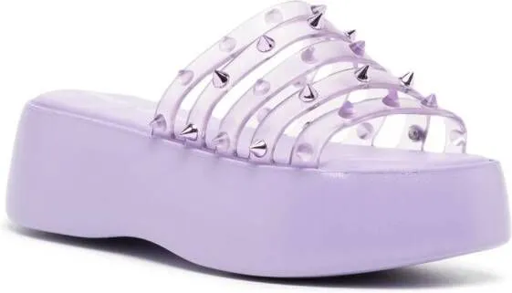 Jean Paul Gaultier stud-embellished platform sandals Purple