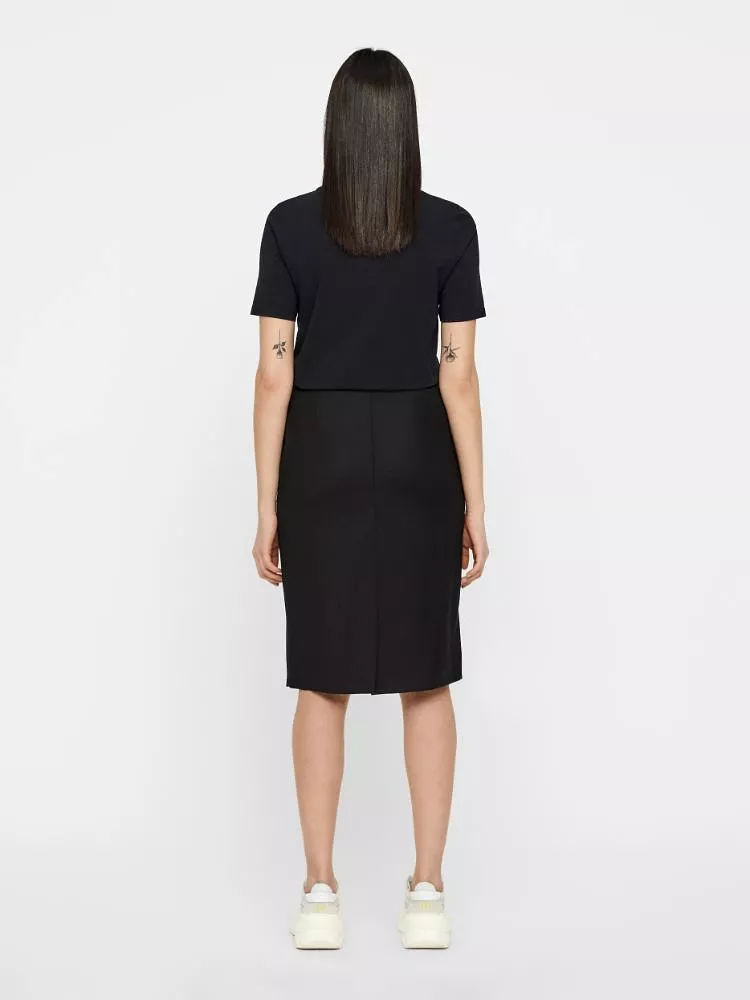 J.Lindeberg Womens Silva Wool Pin Skirts - BLACK