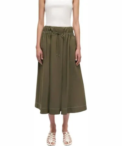 Jonathan Simkhai Tona Midi Skirt In Army