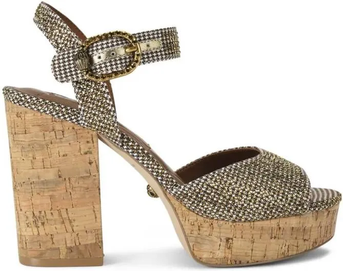 Kurt Geiger London Mayfair 105mm houndstooth sandals Neutrals