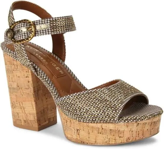 Kurt Geiger London Mayfair 105mm houndstooth sandals Neutrals