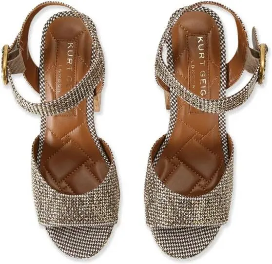 Kurt Geiger London Mayfair 105mm houndstooth sandals Neutrals