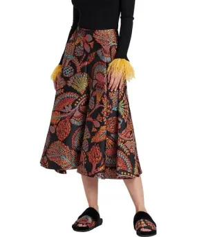 La Doublej Jacquard Sicomore Black Milano Skirt