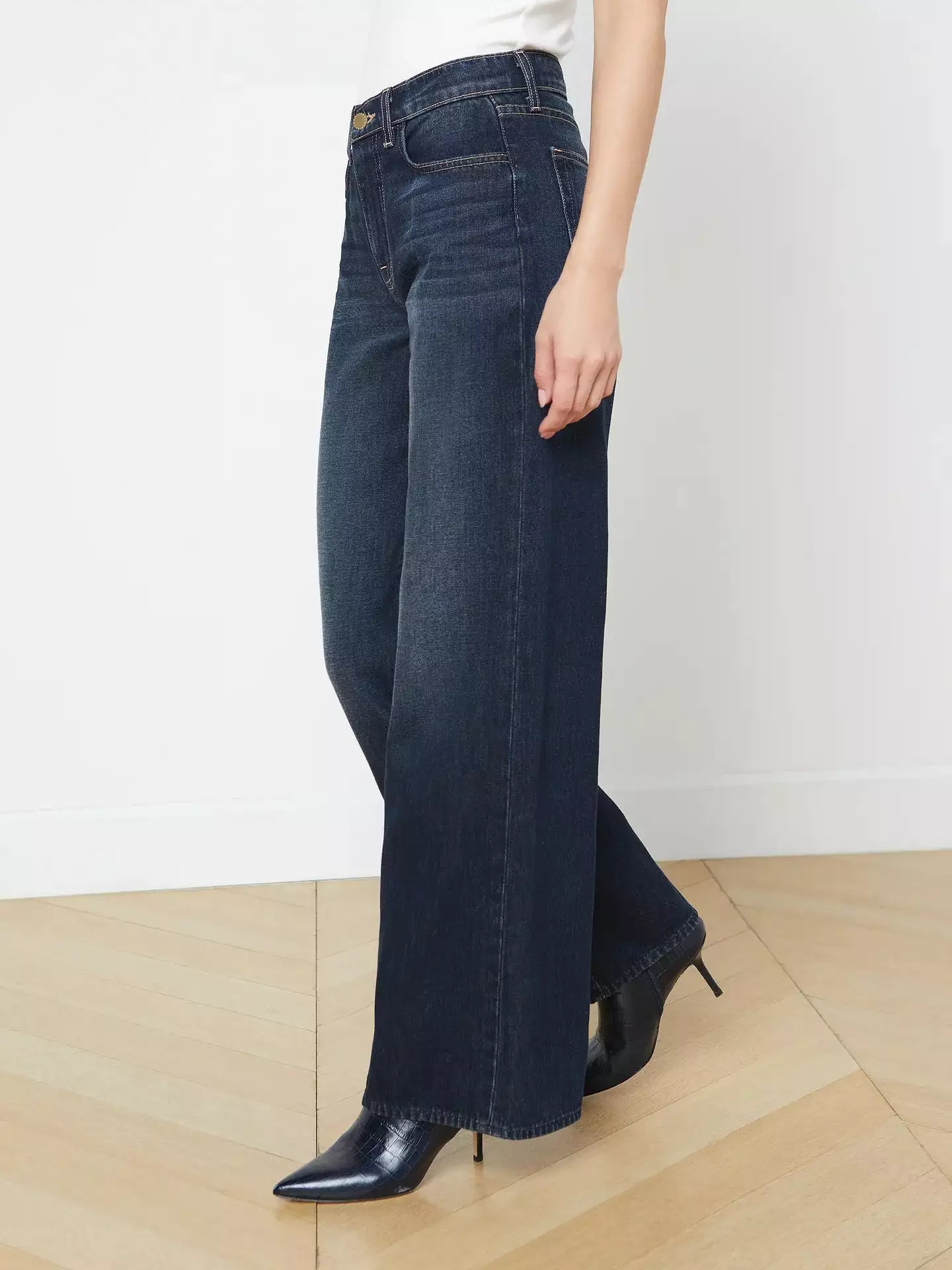 L’agence - Alicent HR Sneaker Wide Leg - Grainer