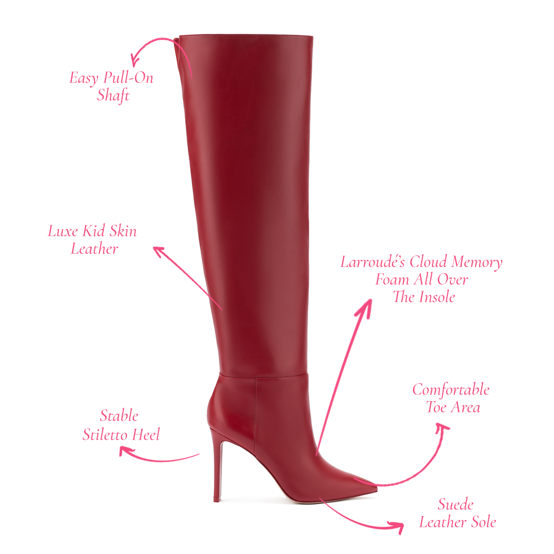 Larroudé x Jennifer Fisher Boot In Blood Red Leather