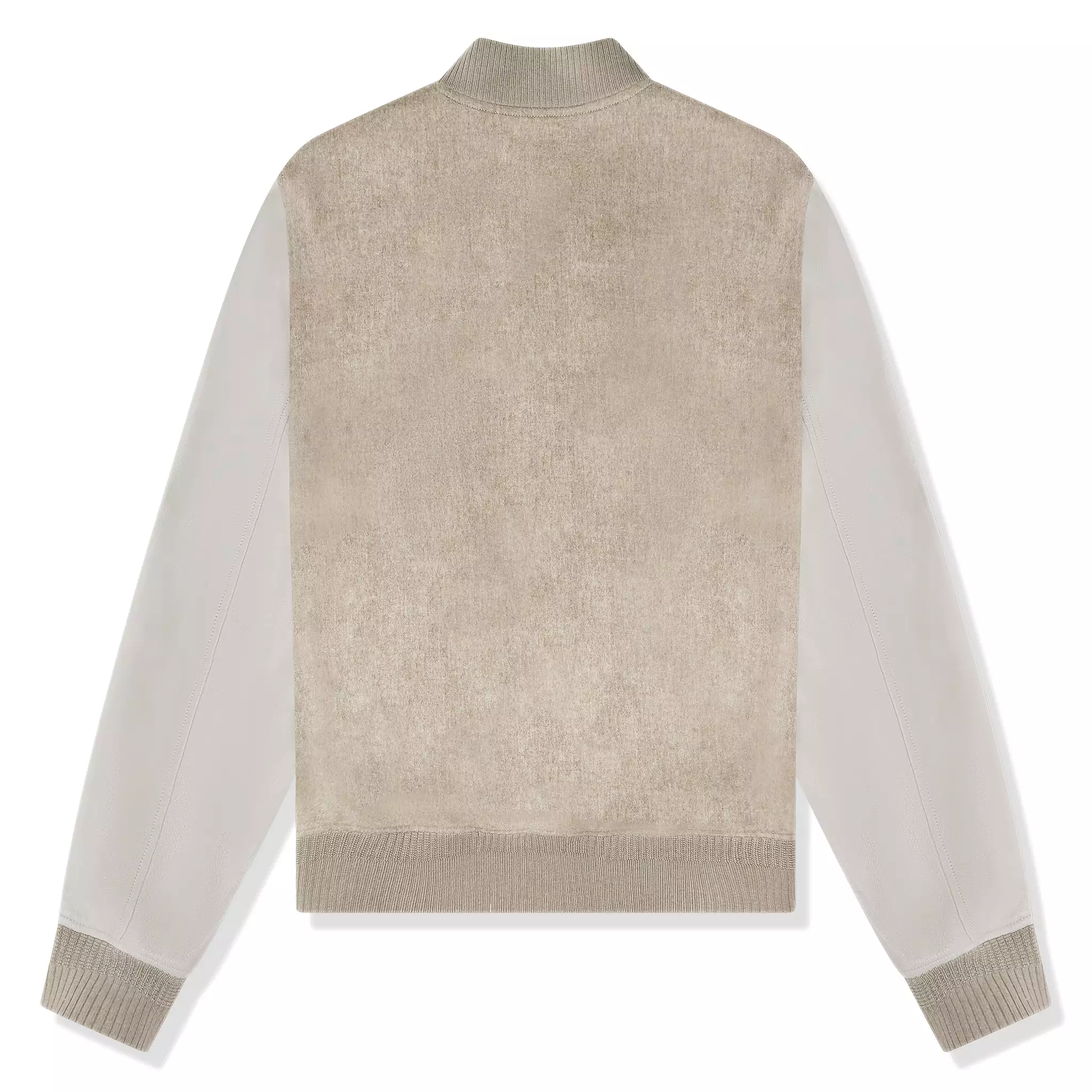 Louis Vuitton Wool Leather Beige Bomber Jacket