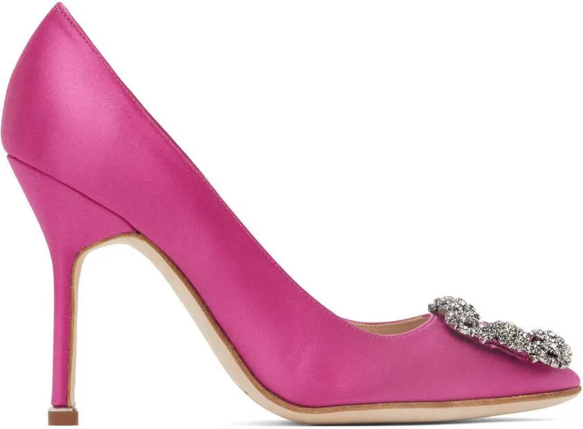 Manolo Blahnik Purple Hangisi Venezia 105 Heels