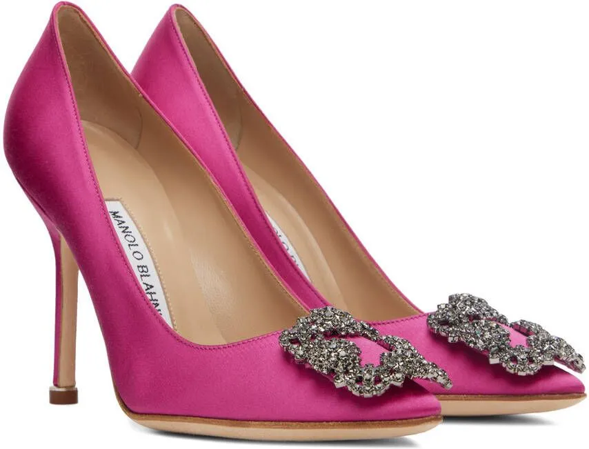 Manolo Blahnik Purple Hangisi Venezia 105 Heels