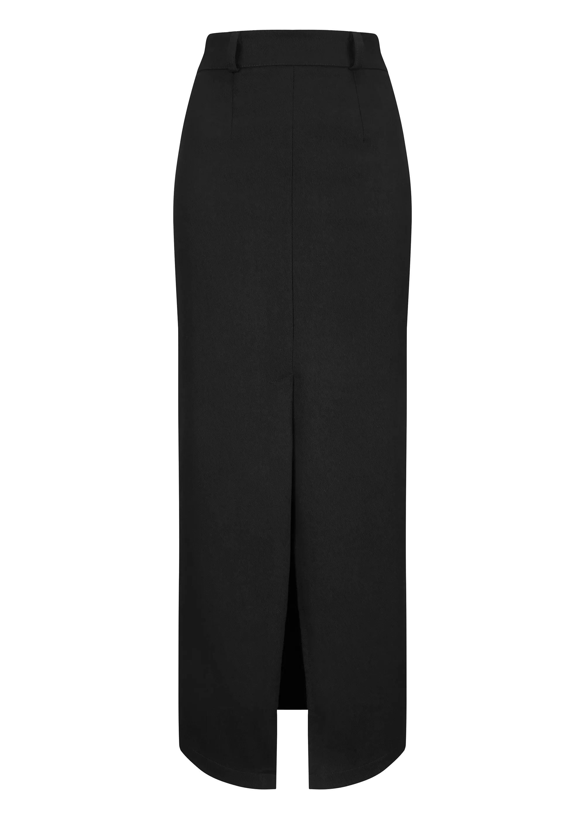 Maxi twill skirt TRENALA in BLACK