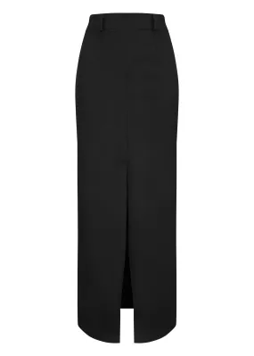 Maxi twill skirt TRENALA in BLACK