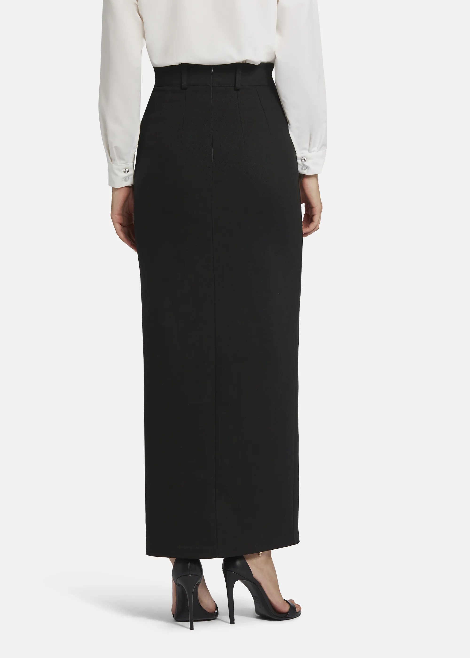 Maxi twill skirt TRENALA in BLACK