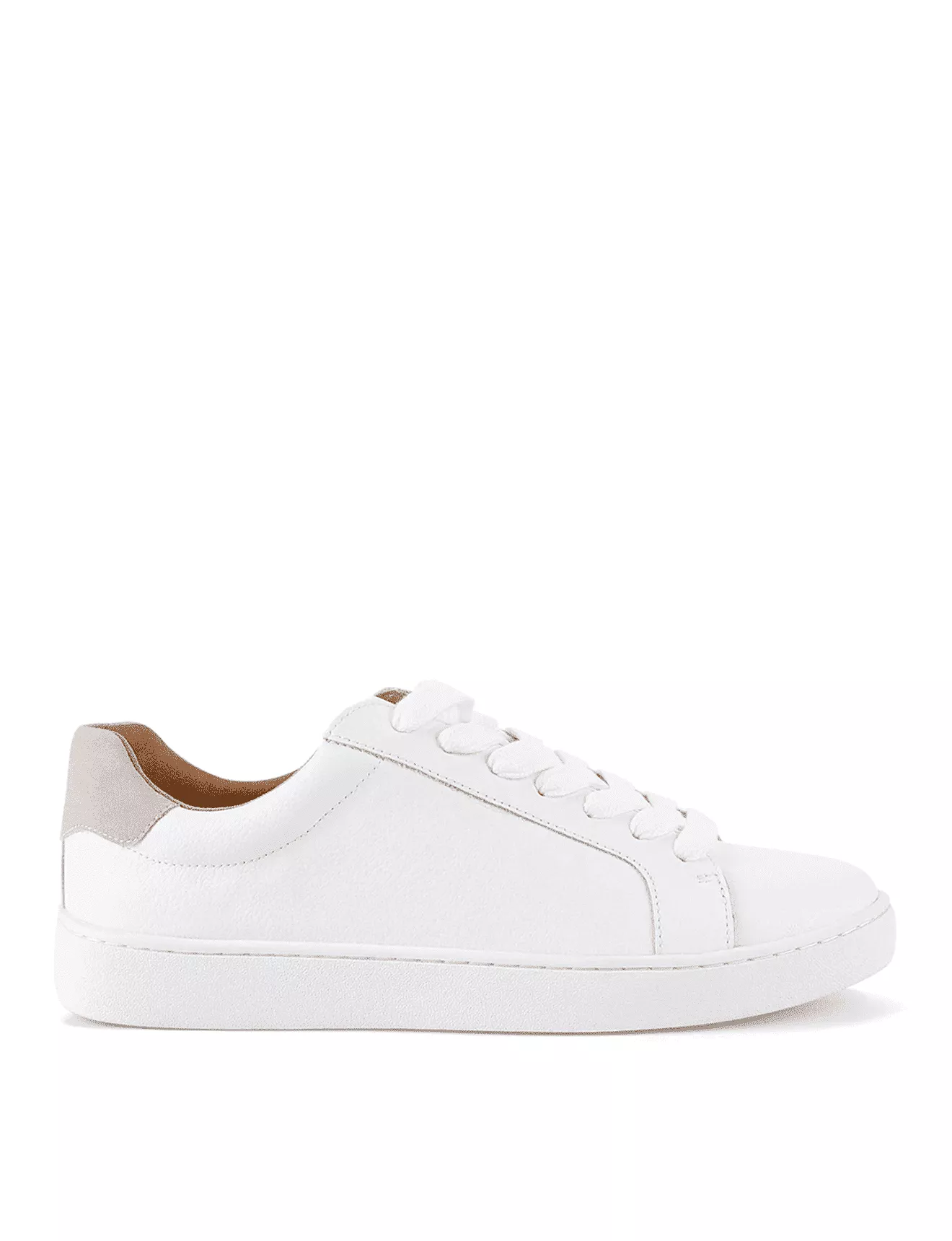 Monarch Leather Sneaker - White / Grey Leather