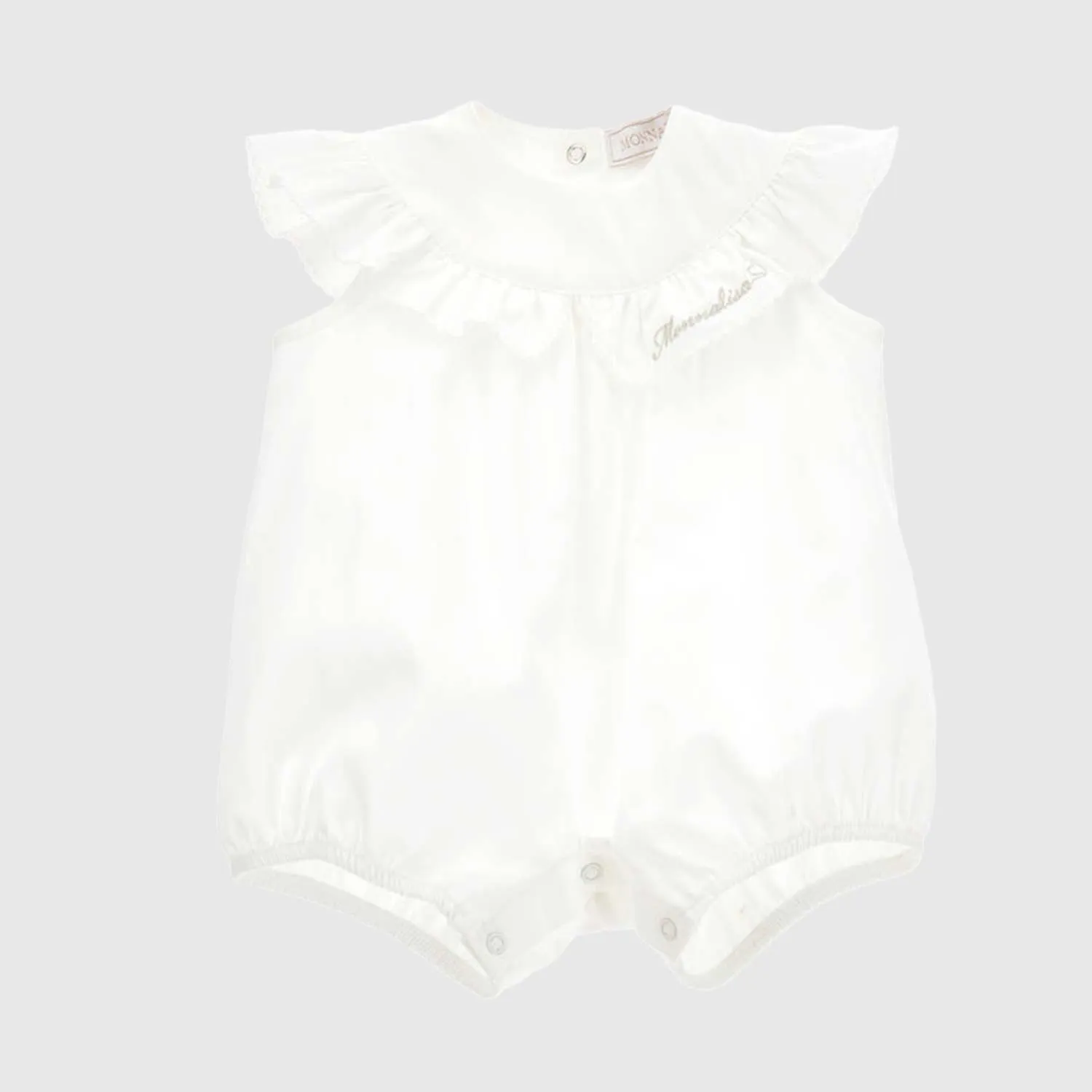 Monnalisa Cotton Romper With Frills