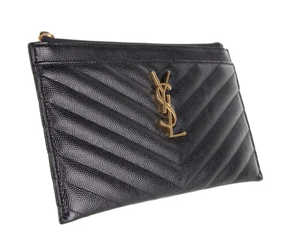 Monogram Bill Pouch, Black/Gold