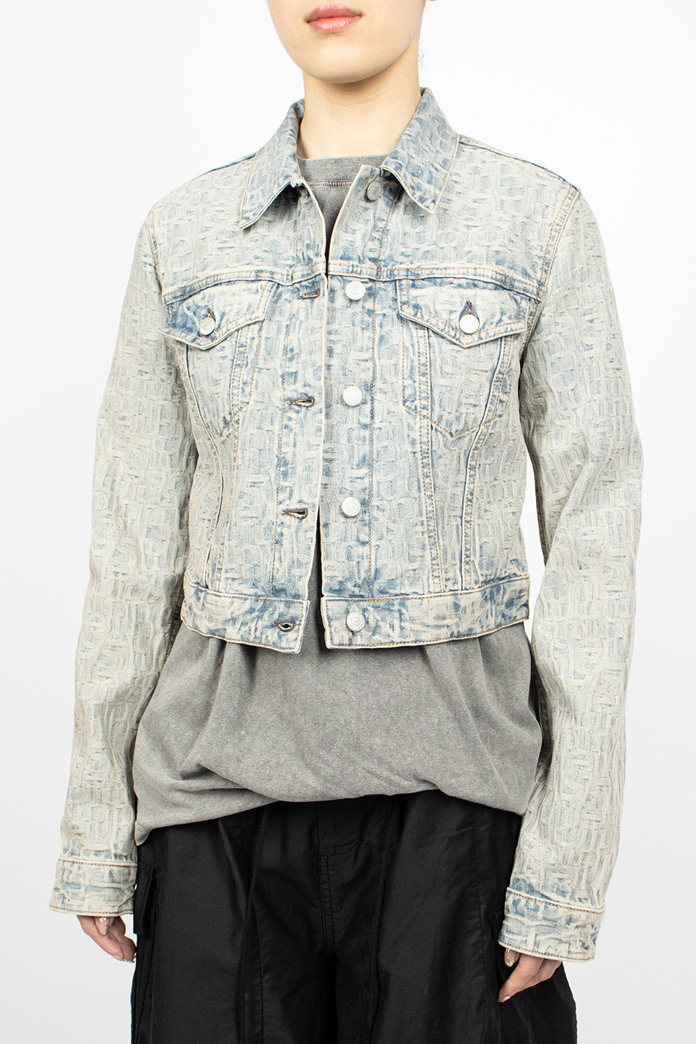 Monogram Denim Jacket Blue/Beige