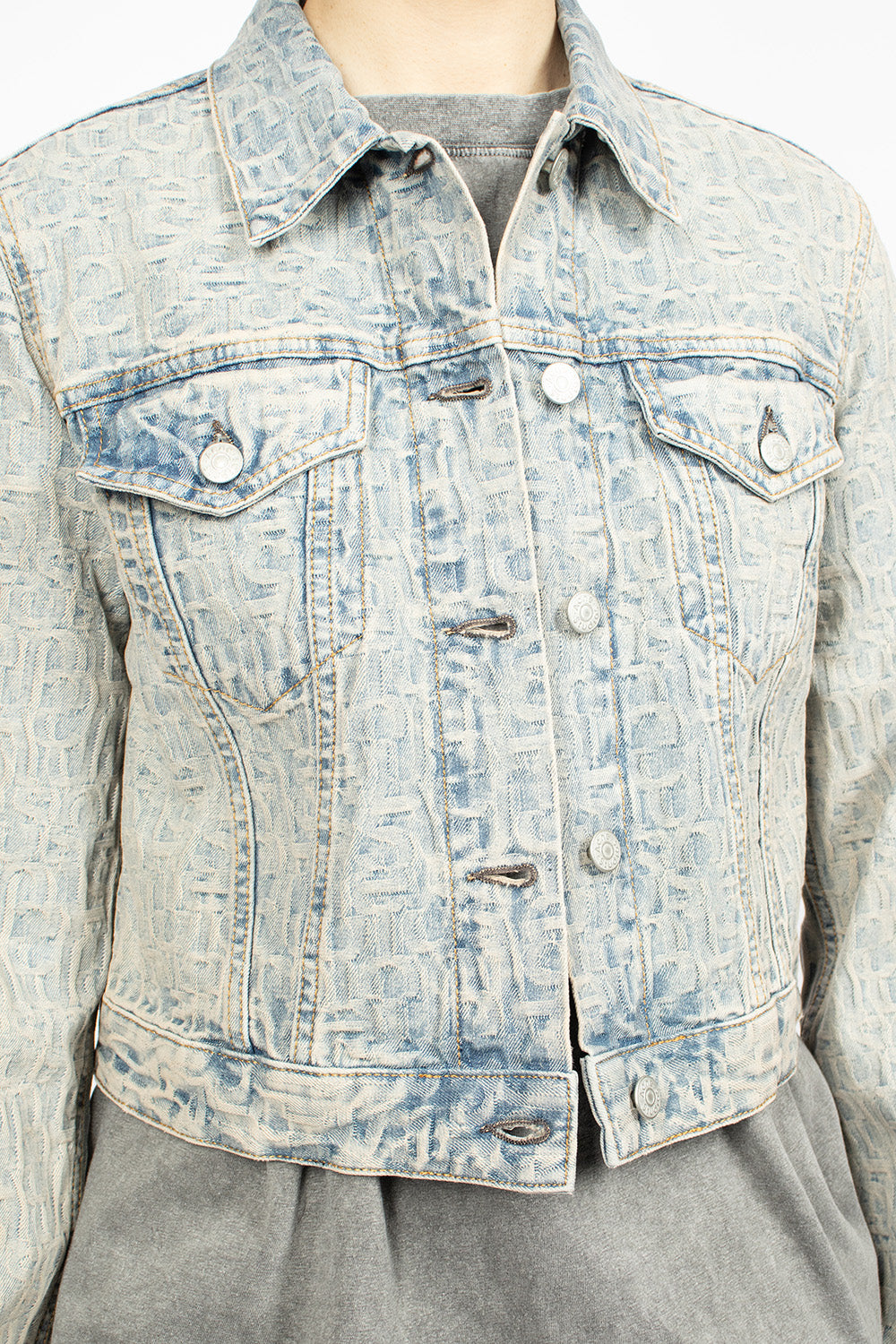 Monogram Denim Jacket Blue/Beige