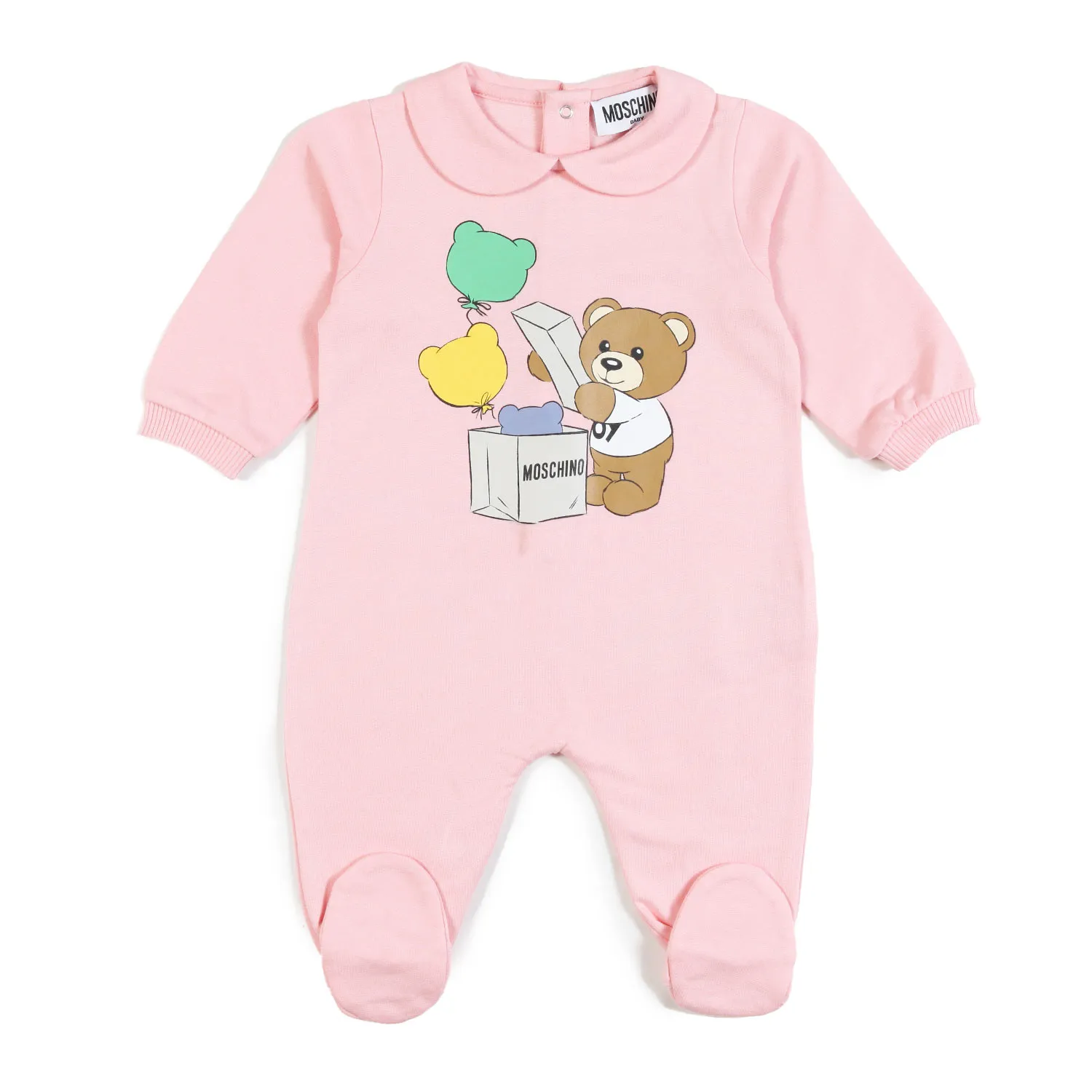 Moschino Pink Moschino Jersey Romper For Newborn