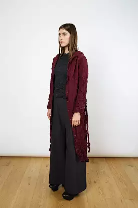 Moth Hooded Trench Coat | Wine