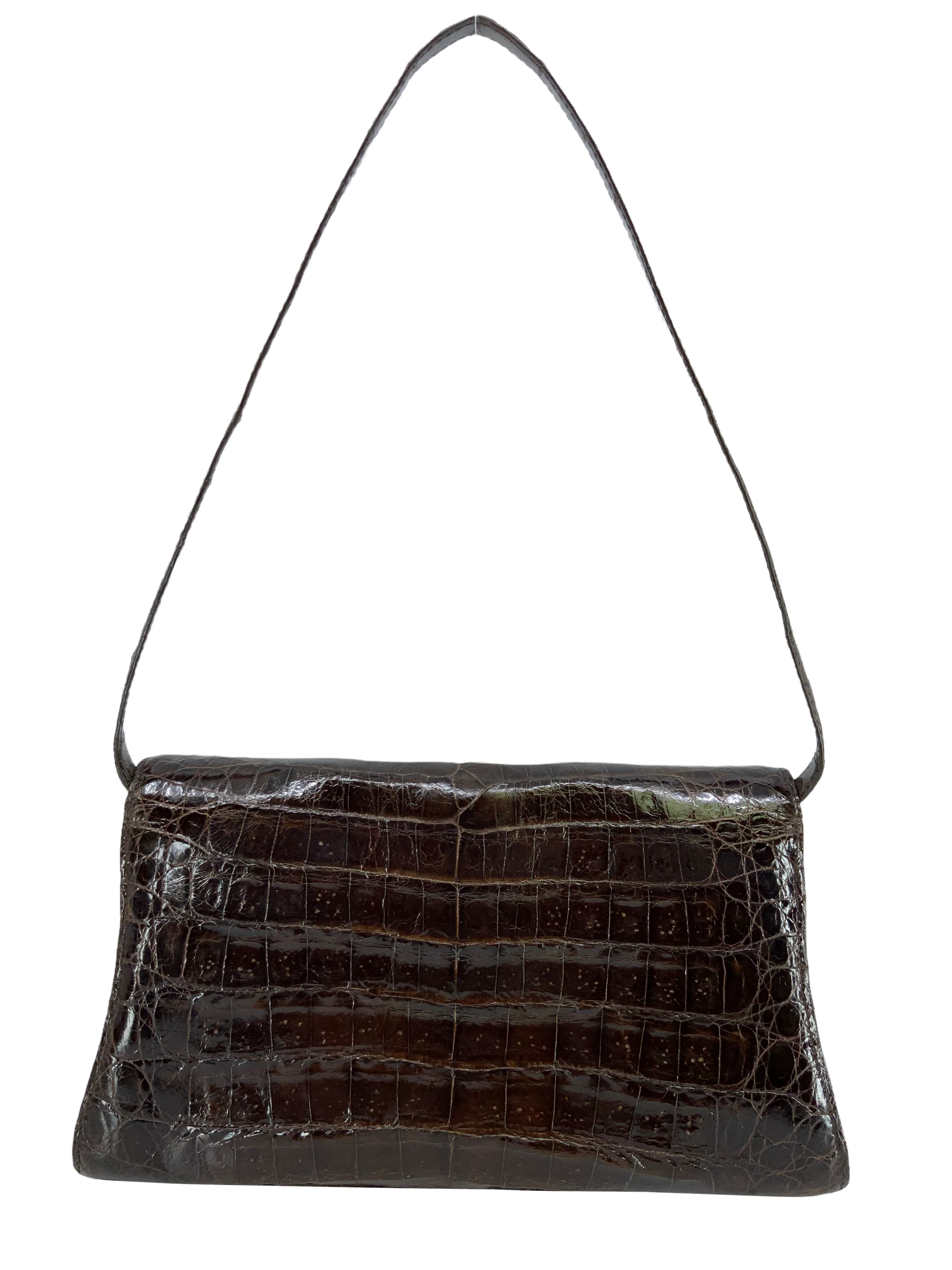 Nancy Gonzalez Small Crocodile Flap Clutch with Shoulder Strap