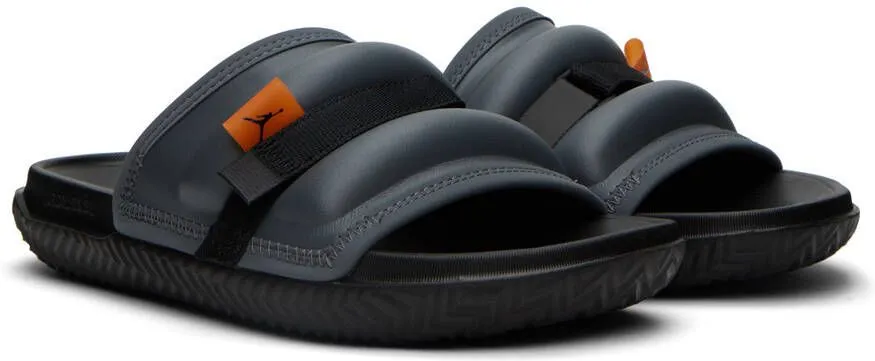 Nike Jordan Gray & Black Jordan Super Play Sandals