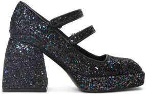 Nodaleto Black Glitter Bulla Babies 65 Platform Heels