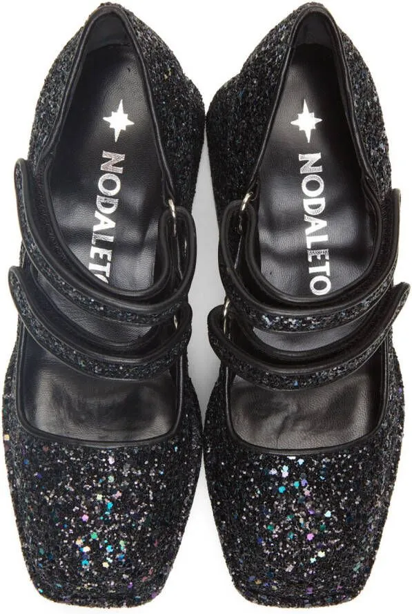 Nodaleto Black Glitter Bulla Babies 65 Platform Heels