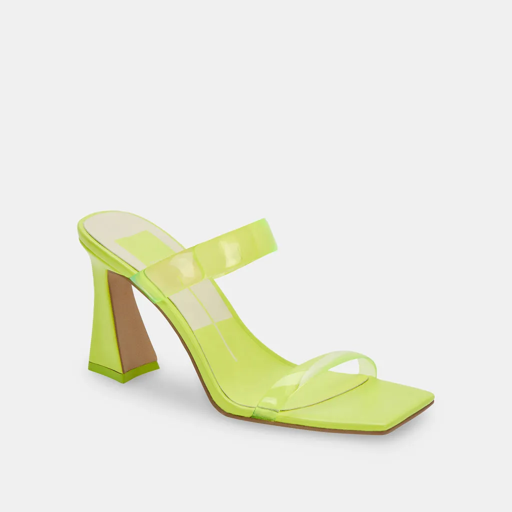 NOVAH Heels Neon Lime Vinyl | Women's Recycled Material Heels– Dolce Vita 6823437467714