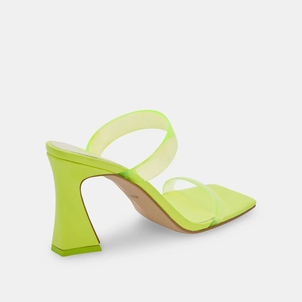 NOVAH Heels Neon Lime Vinyl | Women's Recycled Material Heels– Dolce Vita 6823437467714