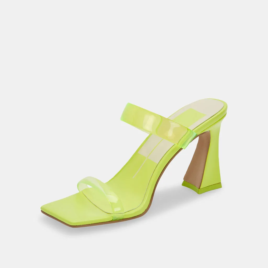 NOVAH Heels Neon Lime Vinyl | Women's Recycled Material Heels– Dolce Vita 6823437467714