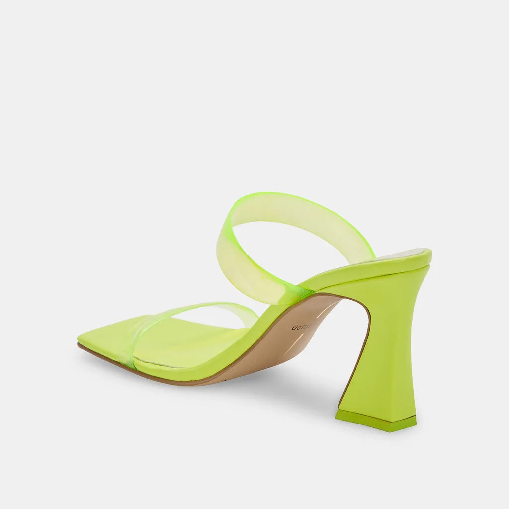 NOVAH Heels Neon Lime Vinyl | Women's Recycled Material Heels– Dolce Vita 6823437467714