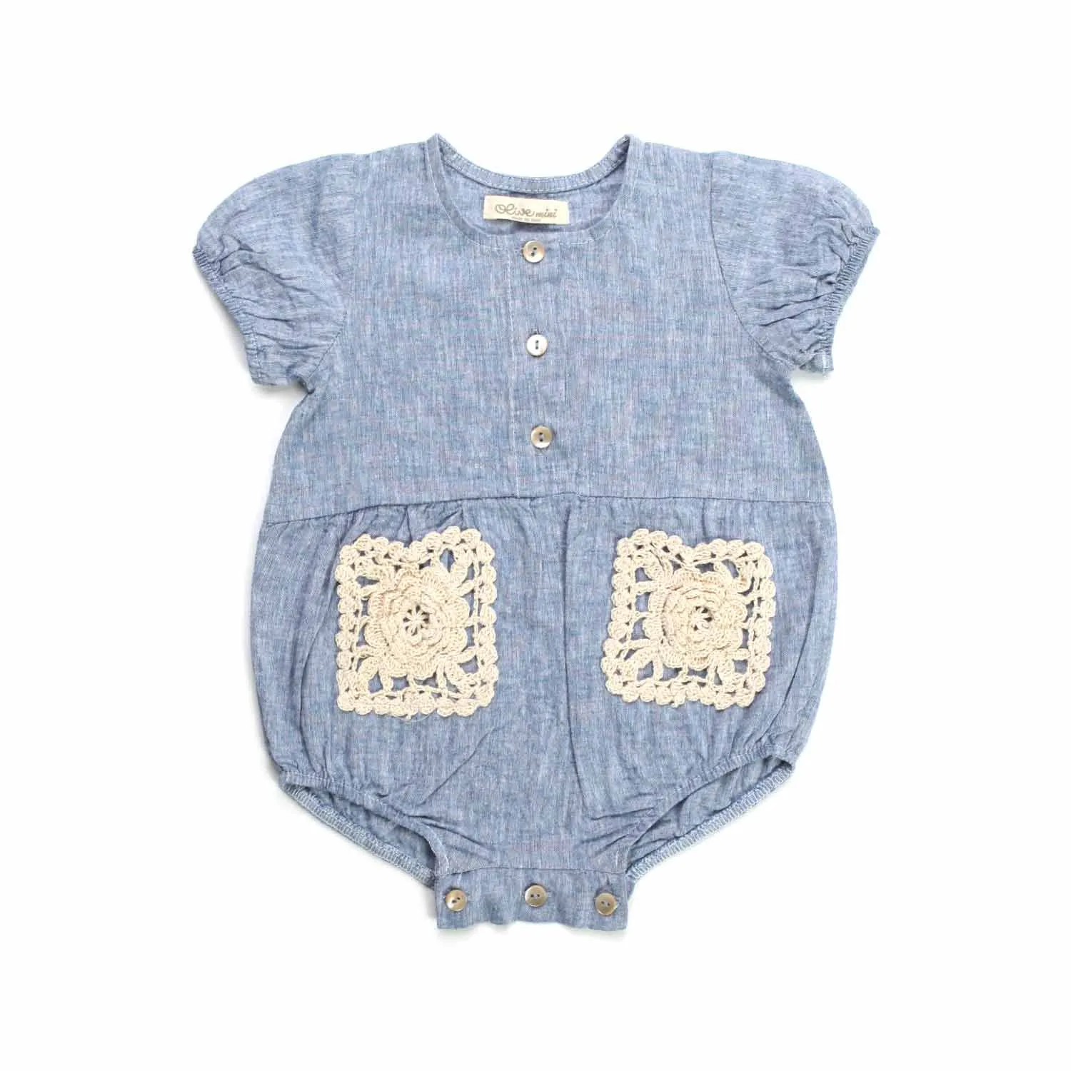 Olive Baby Girl Blue Romper