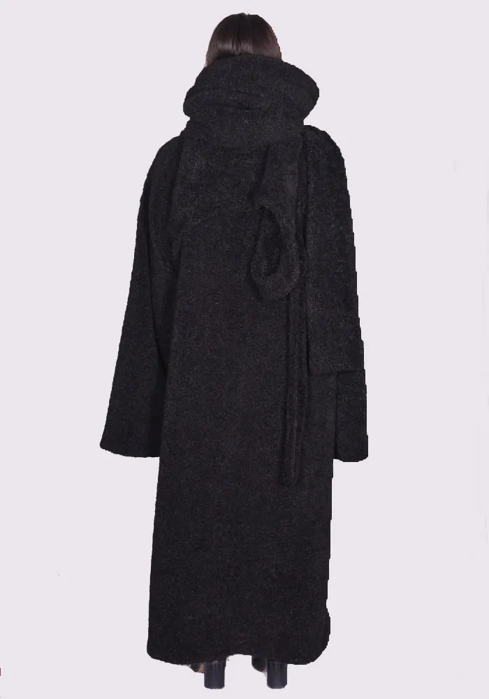 OTTOLINGER 1230702921 WRAP TEDDY LONG COAT BLACK (New season FW24)