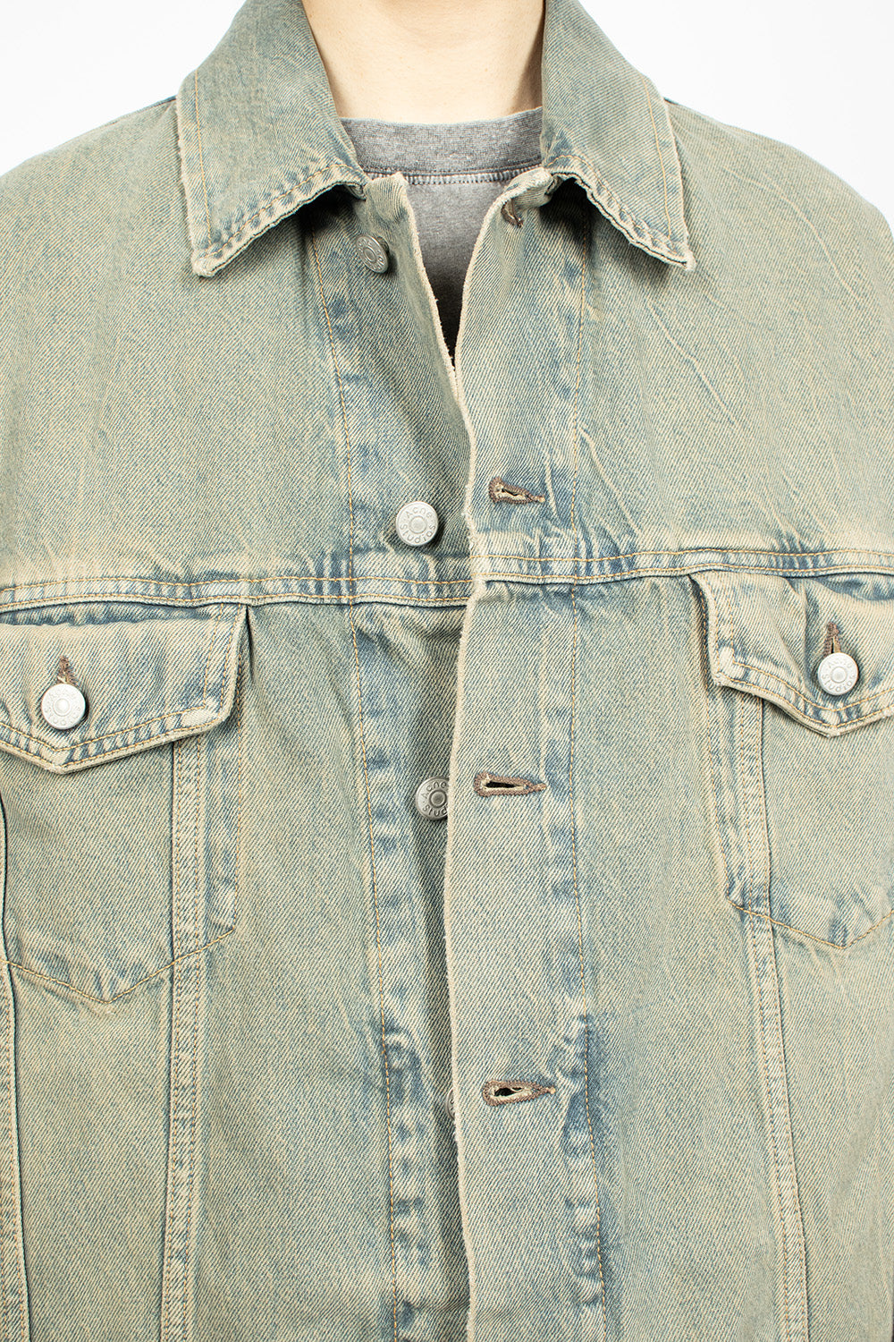 Oversized Denim Jacket Blue/Beige