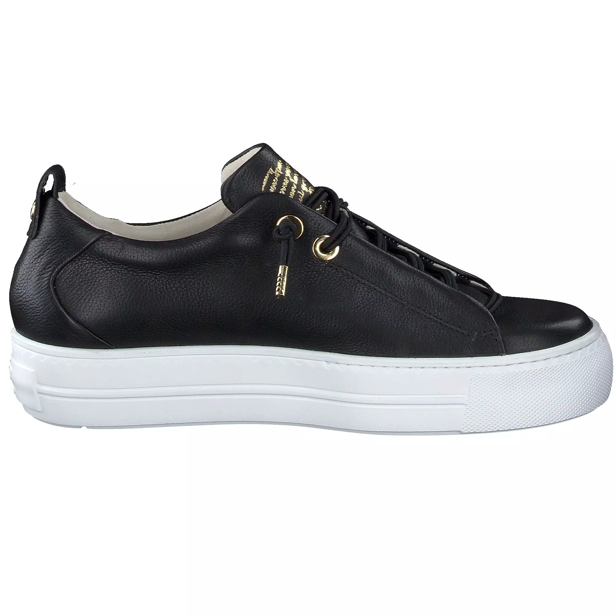 PAUL GREEN 5017  Black leather chunky sole  trainer