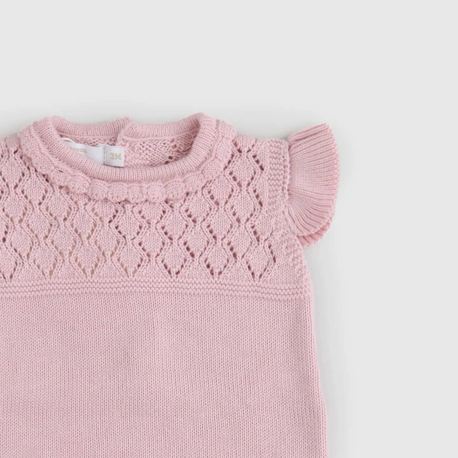 Pecesa Baby Pink Knitted Romper