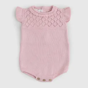 Pecesa Baby Pink Knitted Romper