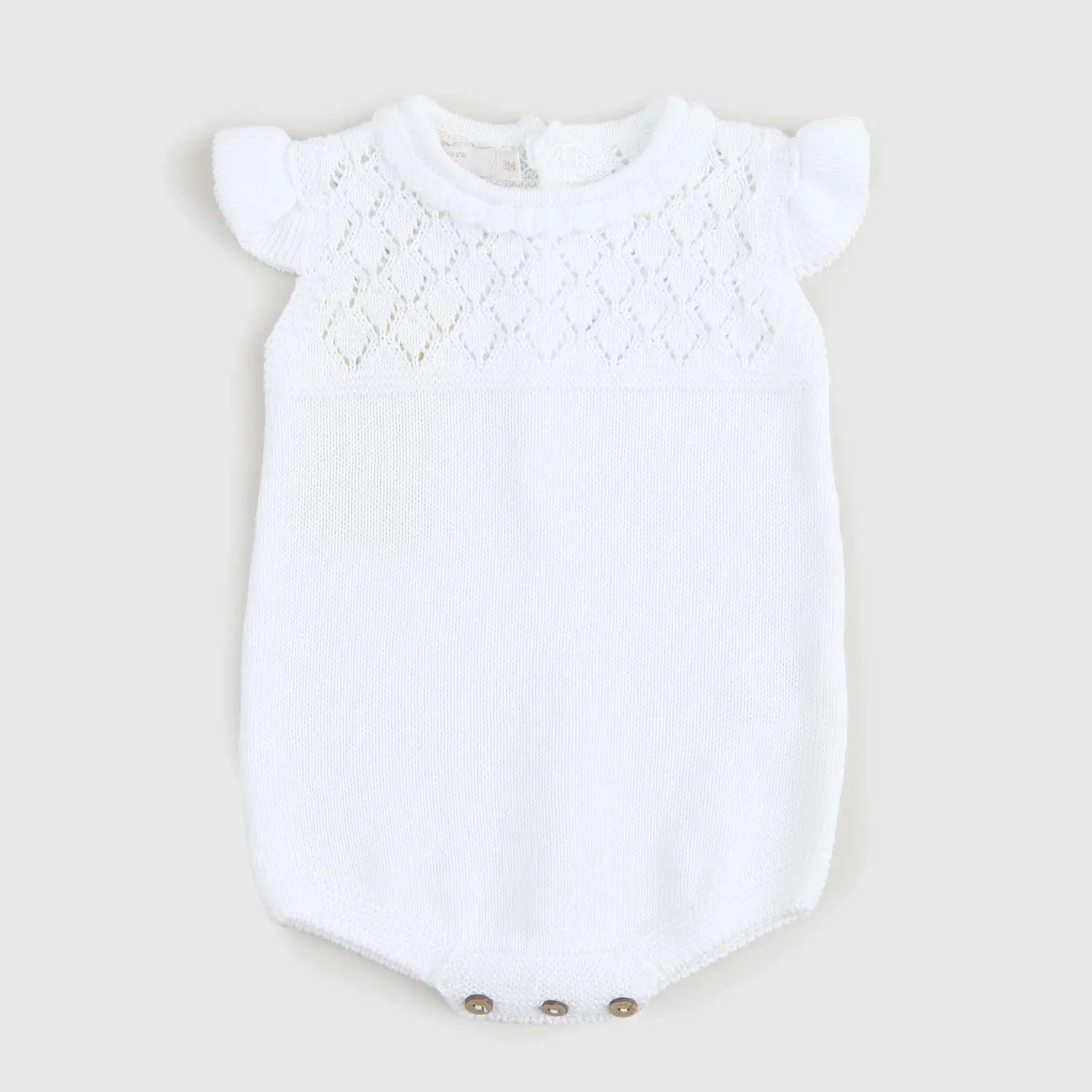 Pecesa White Baby Girl Romper