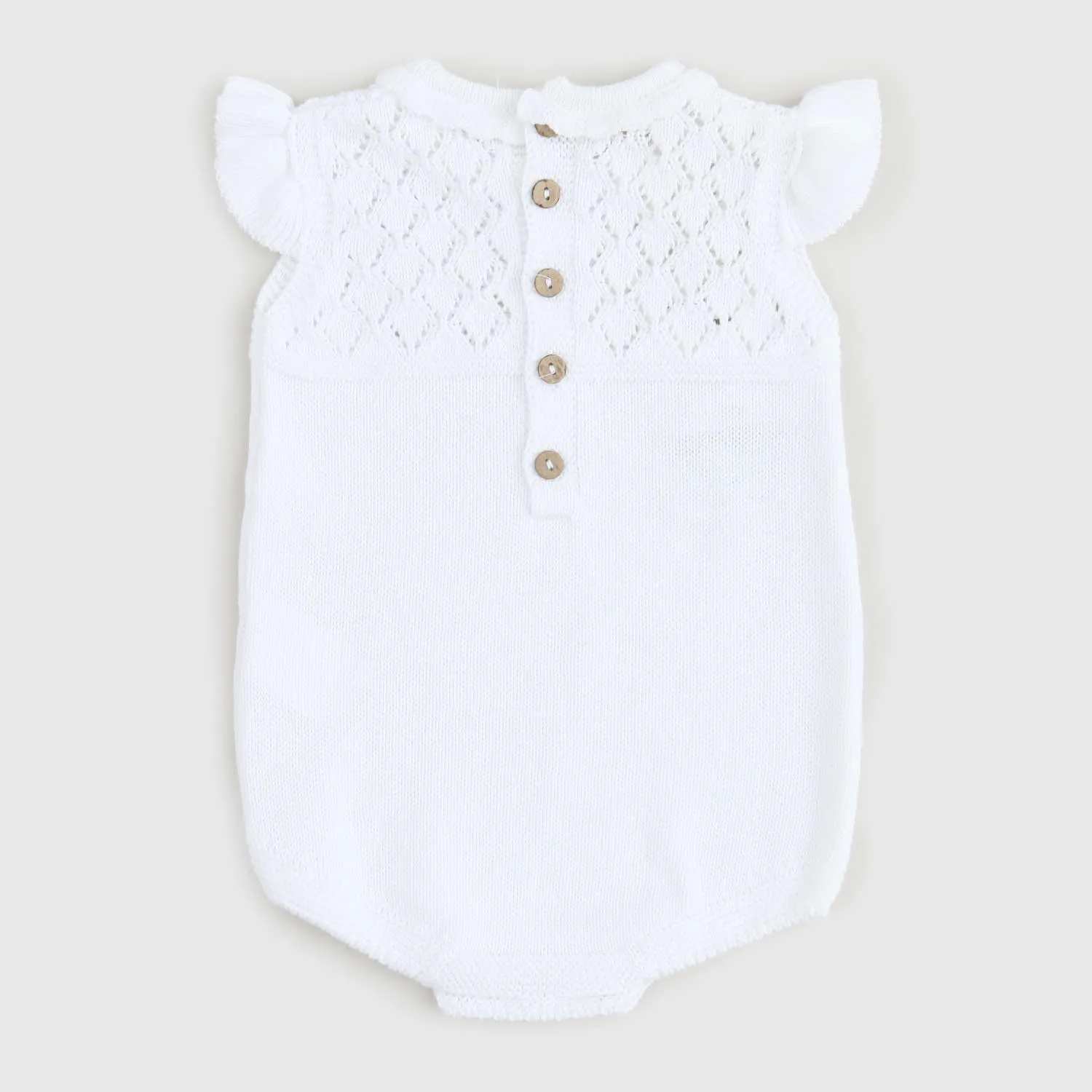 Pecesa White Baby Girl Romper