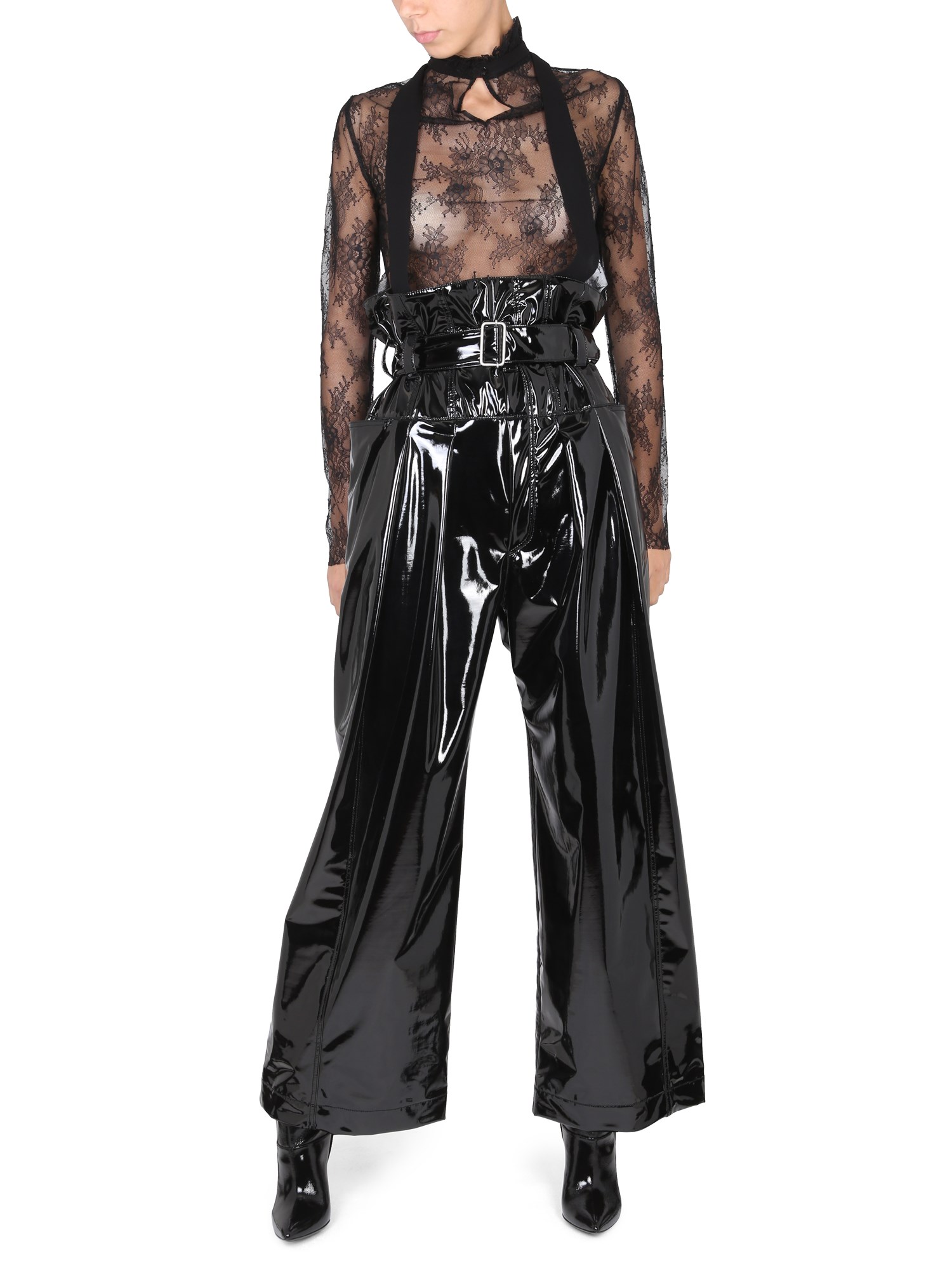 PHILOSOPHY DI LORENZO SERAFINI    PANTS WITH VINYL BELT