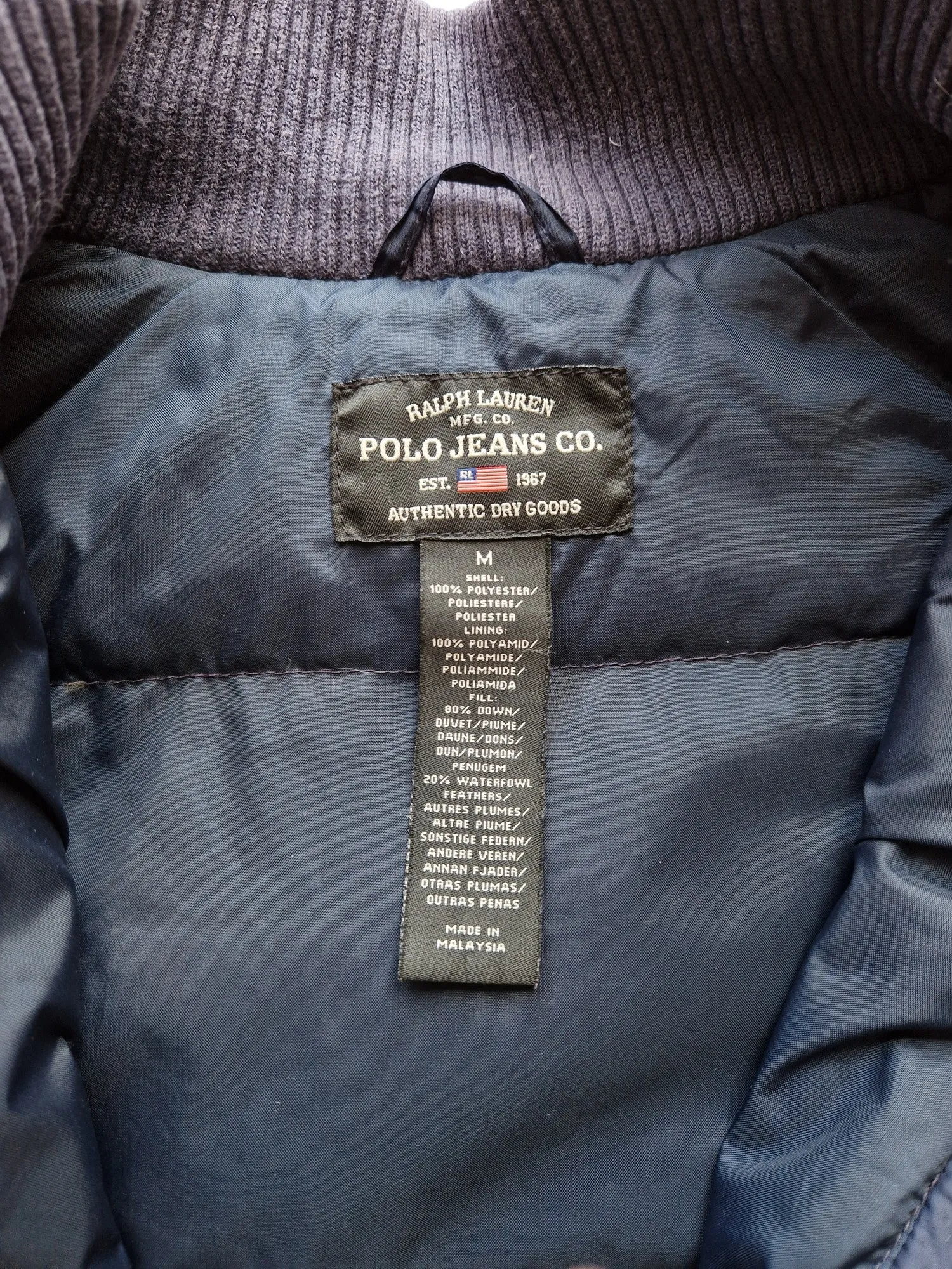 Polo Jeans Company Puffer Jacket - Size M UK 10