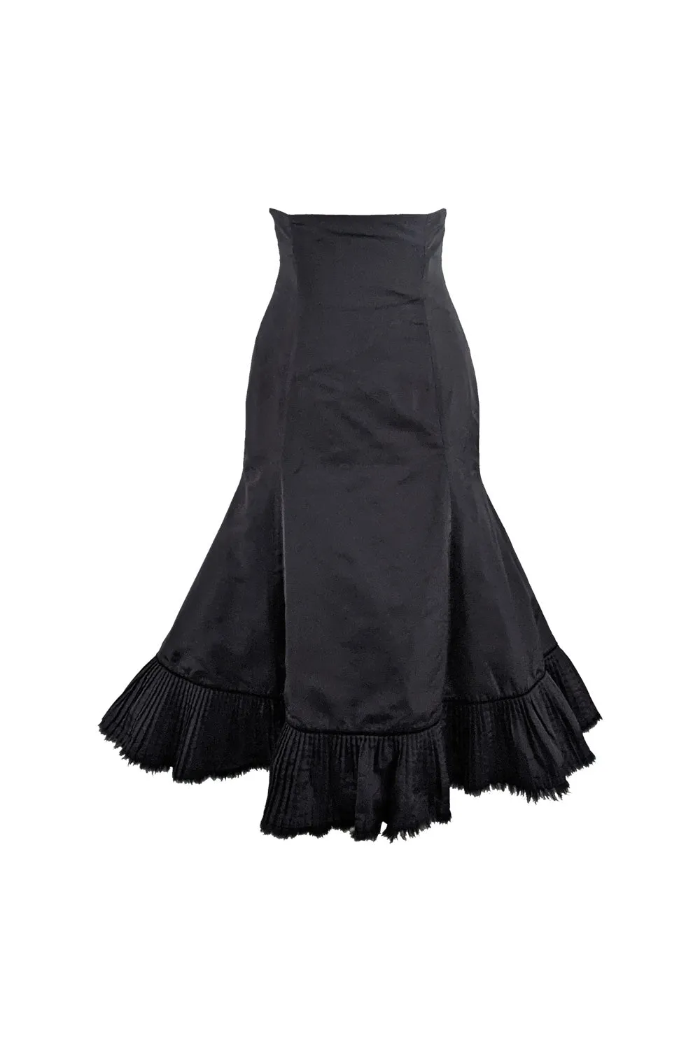 Preowned Black Ultra High Waist Structured Mermaid Skirt, A/W 2005