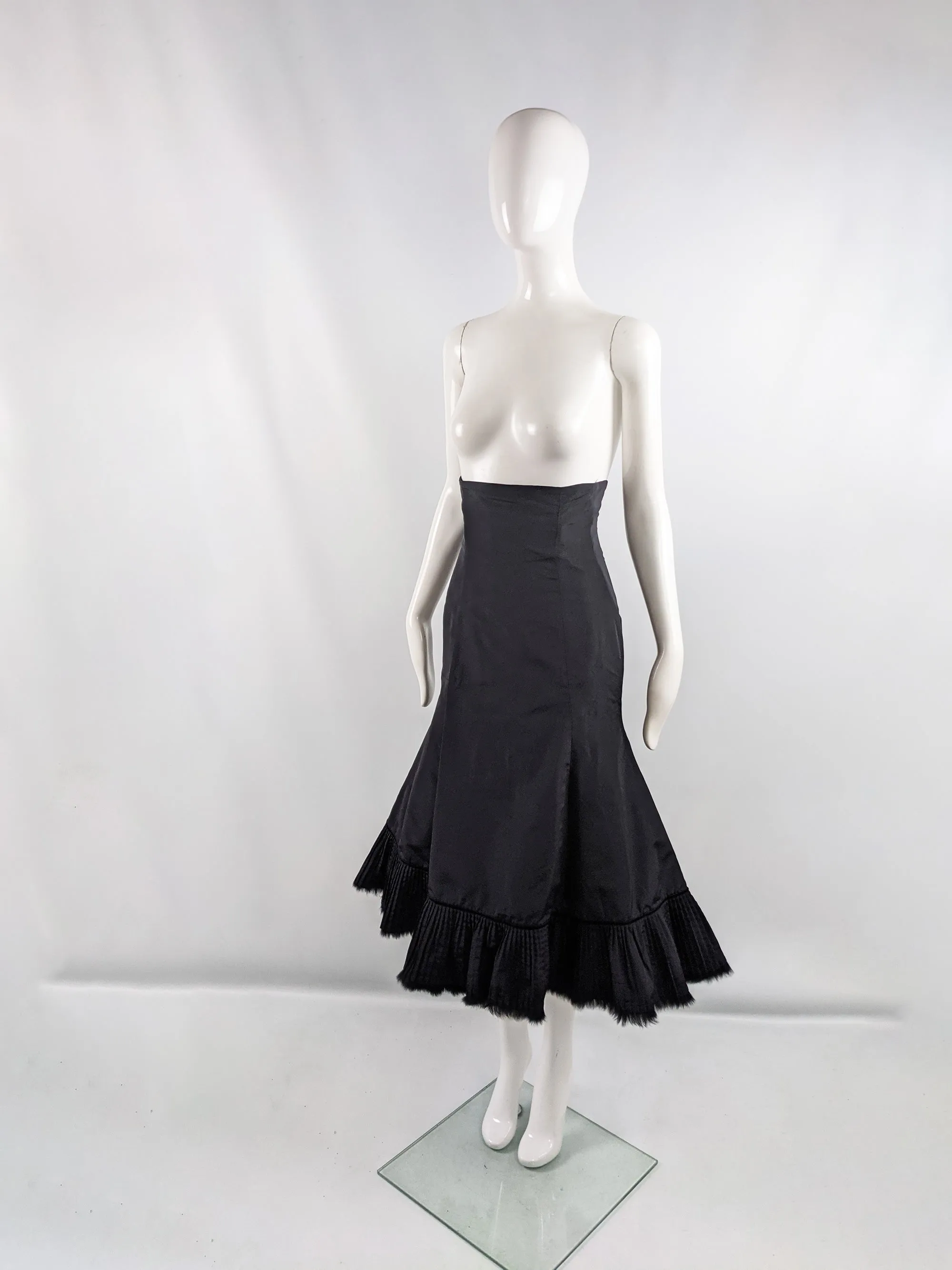 Preowned Black Ultra High Waist Structured Mermaid Skirt, A/W 2005